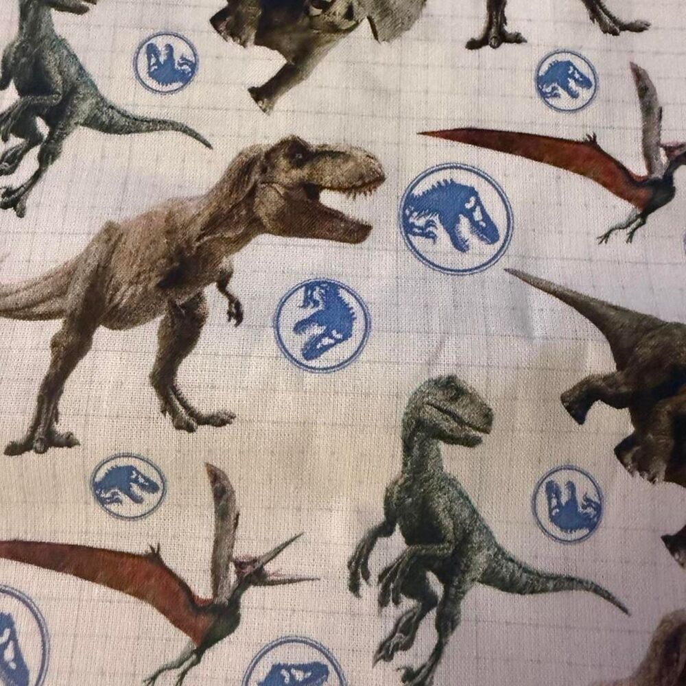 Jurassic Park Cotton Fabric 60" x 23.5" Dinosaur Quilting Sewing Fabric